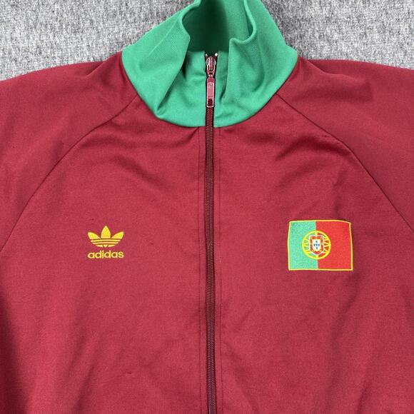 Vintage Adidas Portugal FIFA Jacket Mens XL Soccer World Cup 1974 Trefoil Zip - Picture 2 of 10